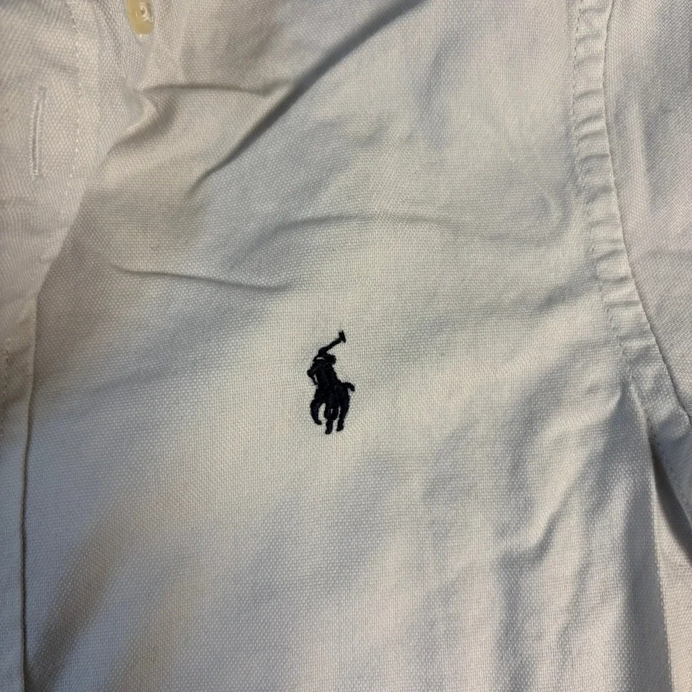 Ralph Lauren Performance Boys White Oxford Button Down Shirt Size 7 Long Sleeve